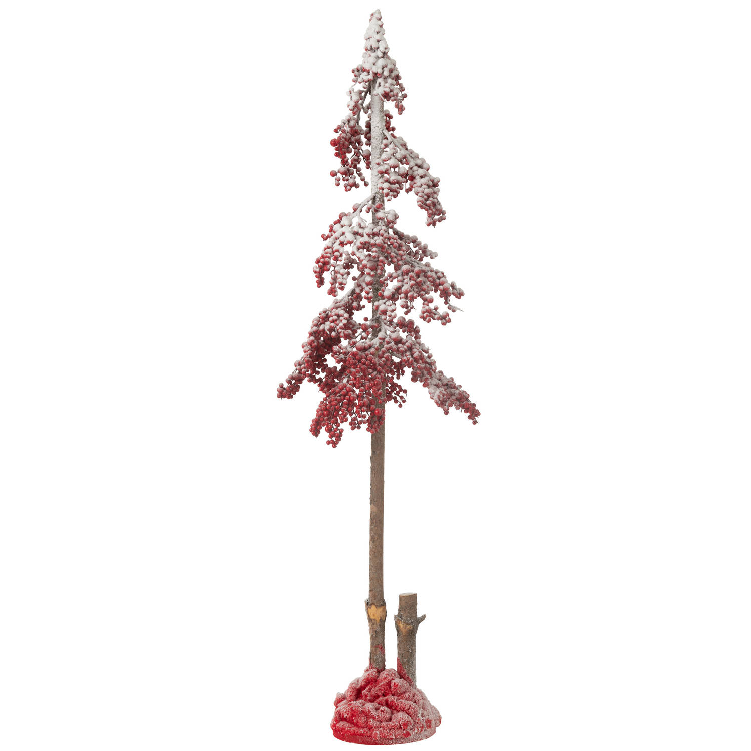 J-line - Kerstboom Decoratief Grote Bessen Plastiek Rood Large - 30x30x135cm