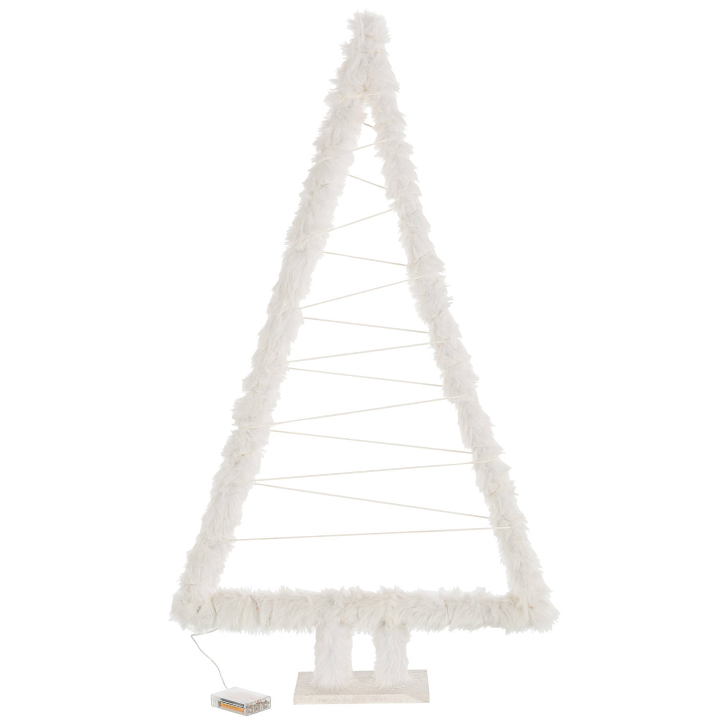 J-line - Kerstboom Touw Imitatiebont Wit Large - 64x13x109cm