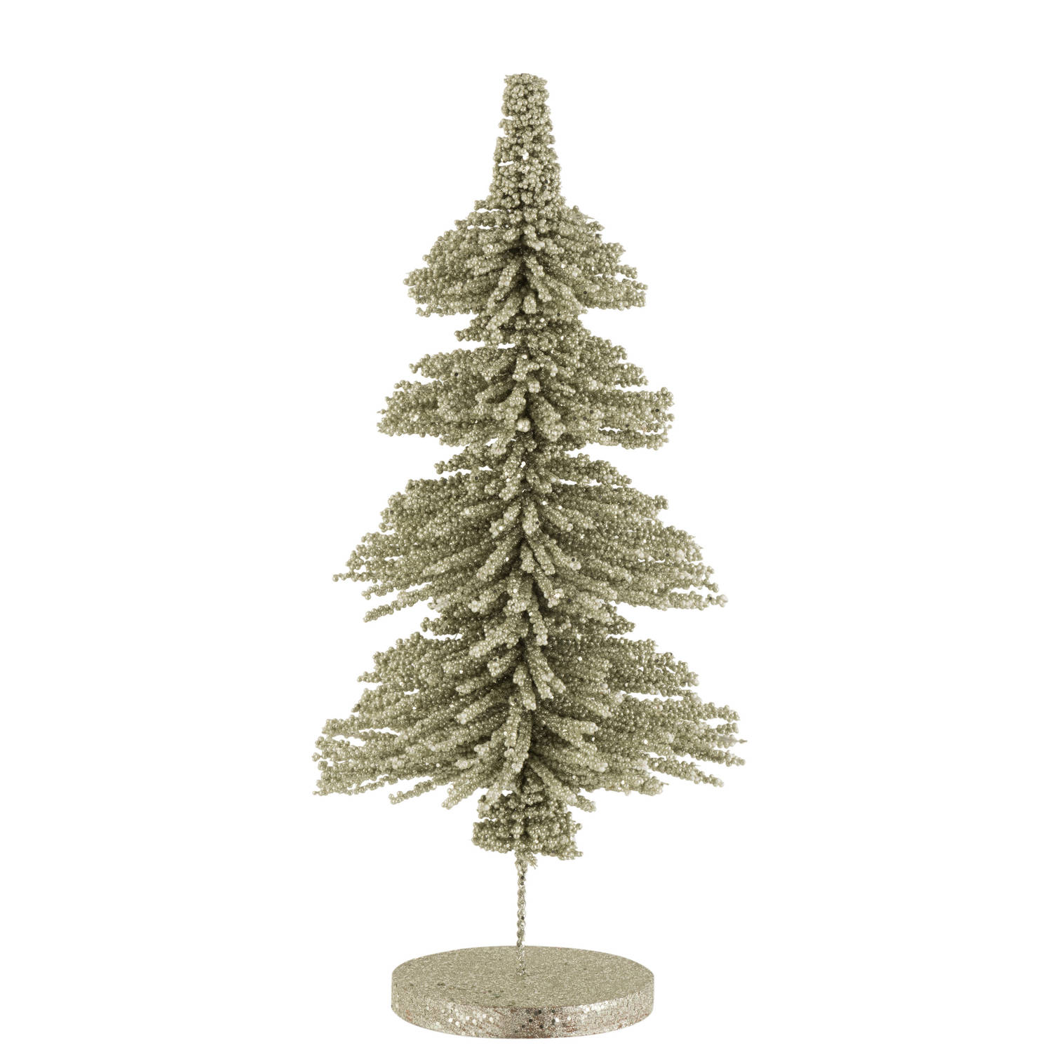 J-line - Kerstboom Deco Plastiek Bolletjes Glitter Licht Groen Large - 25x25x55cm