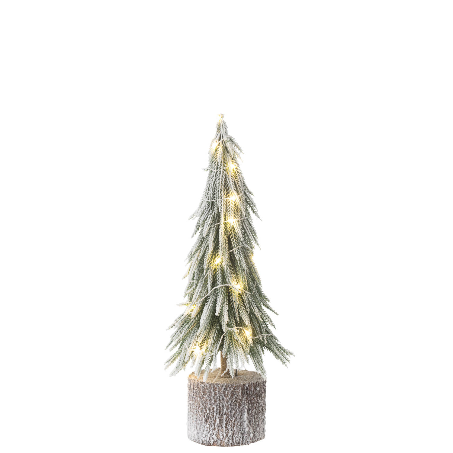 J-line - Kerstboom A+led Kunststof Sneeuw Groen Medium - 12x12x45cm