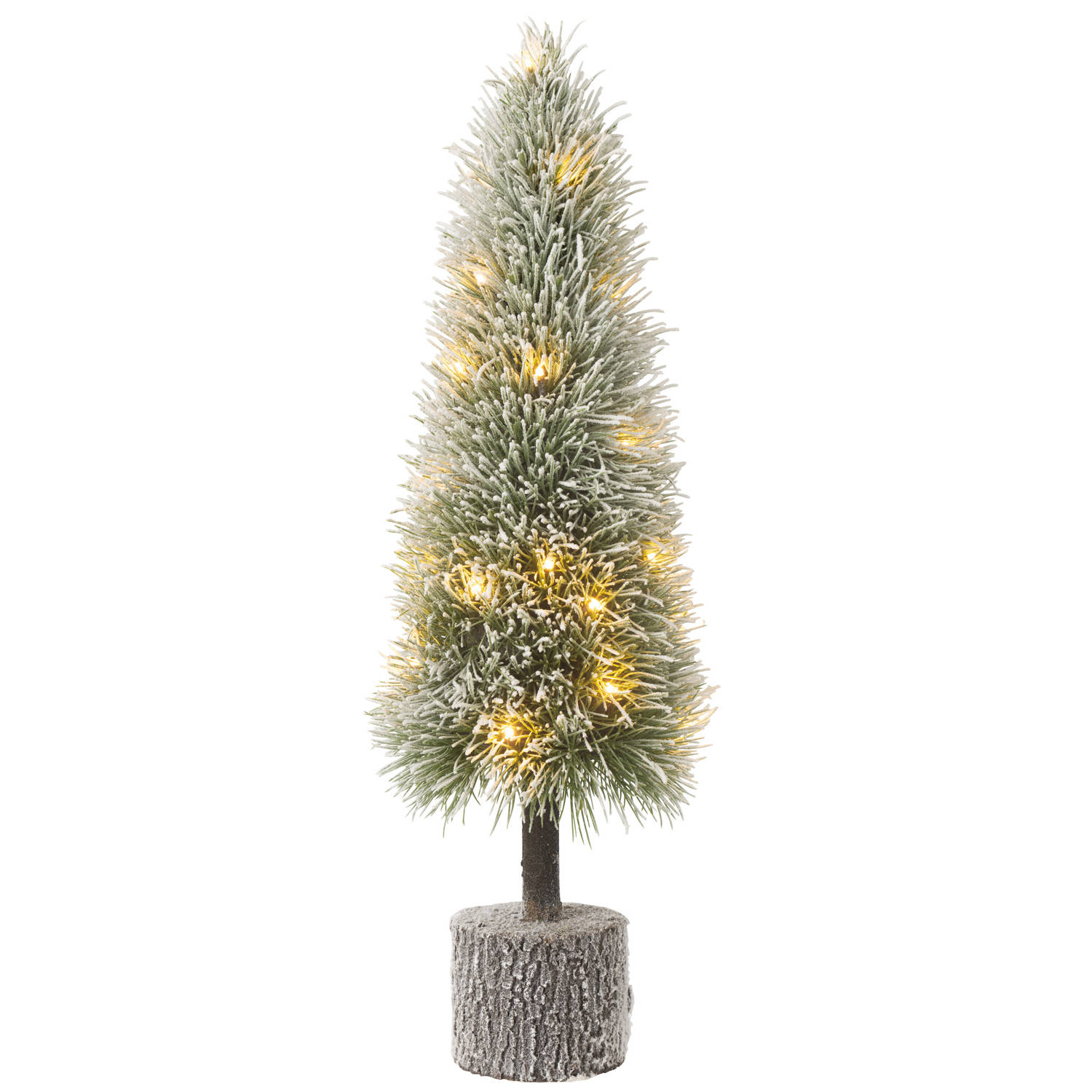 J-line - Kerstboom B+led Kunststof Sneeuw Groen Large - 20x20x75cm