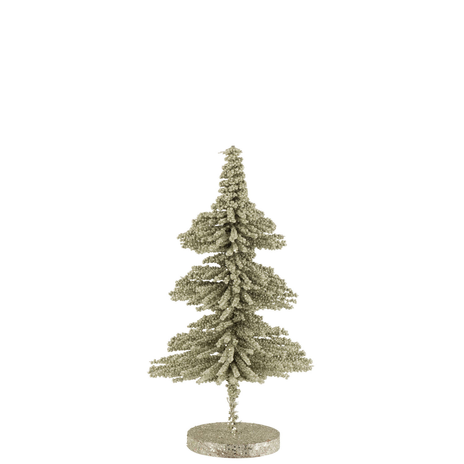 J-line - Kerstboom Deco Plastiek Bolletjes Glitter Licht Groen Small - 22x22x40cm