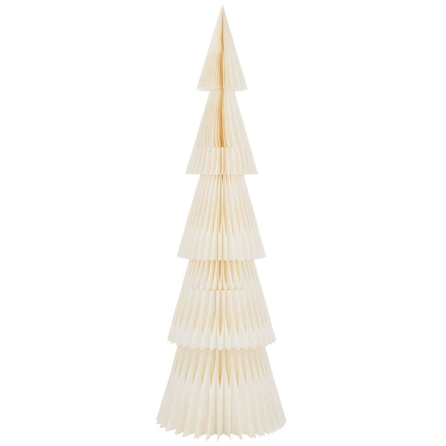 J-line - Kerstboom Vouwbaar Papier Creme Wit Large - 69x69x213cm