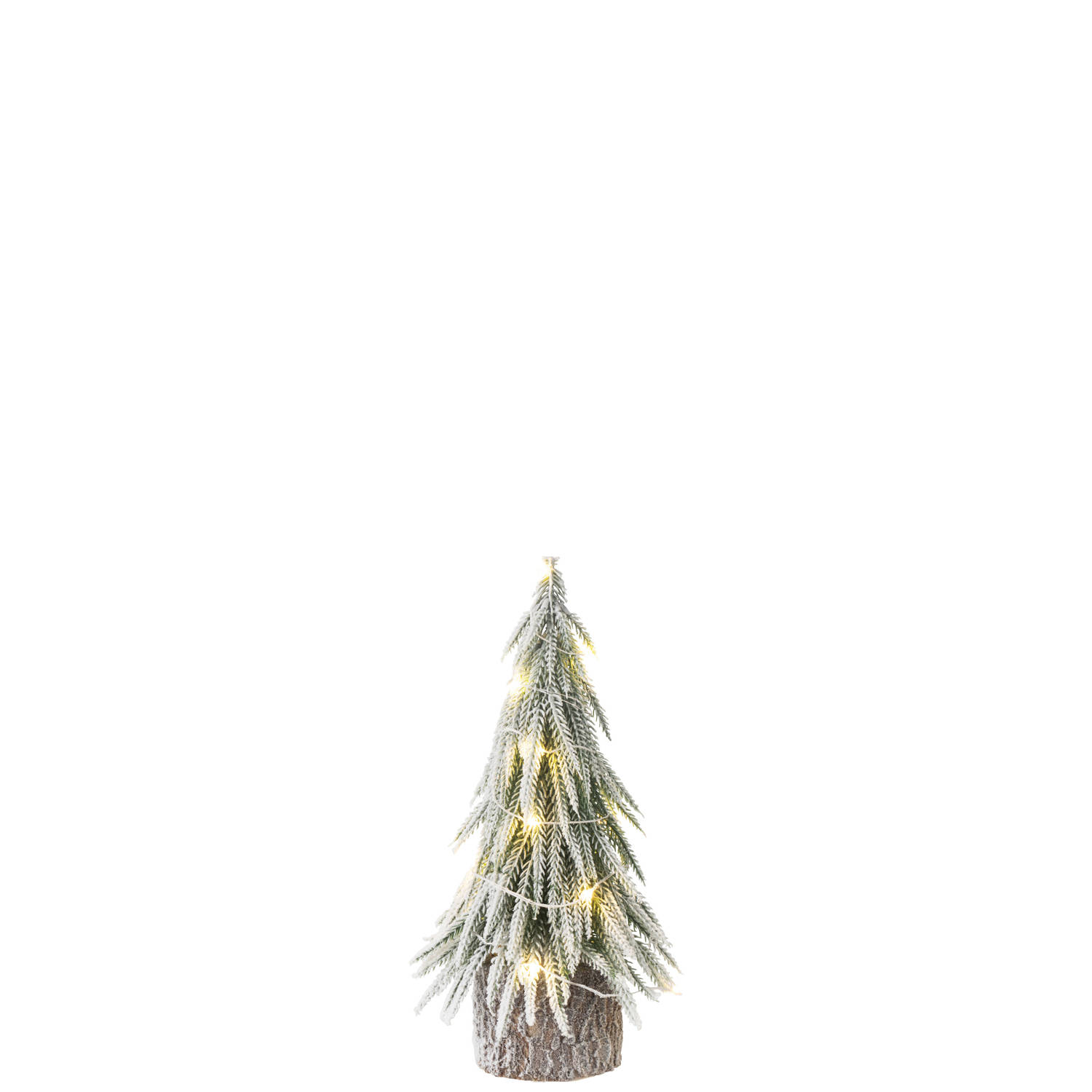 J-line - Kerstboom A+led Kunststof Sneeuw Groen Small - 10x10x30cm