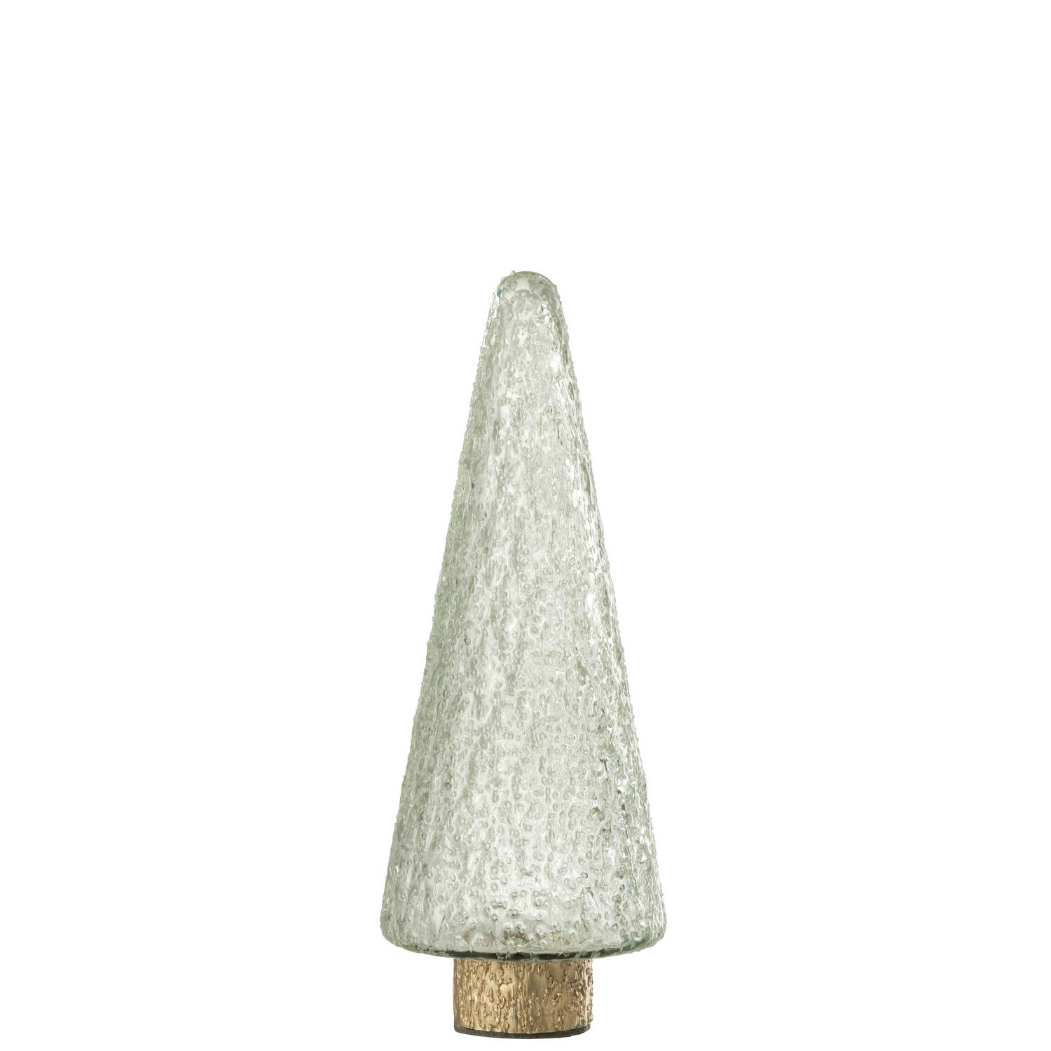 J-line - Kerstboom Goud Voet Glas Transparant Small - 12x12x32cm