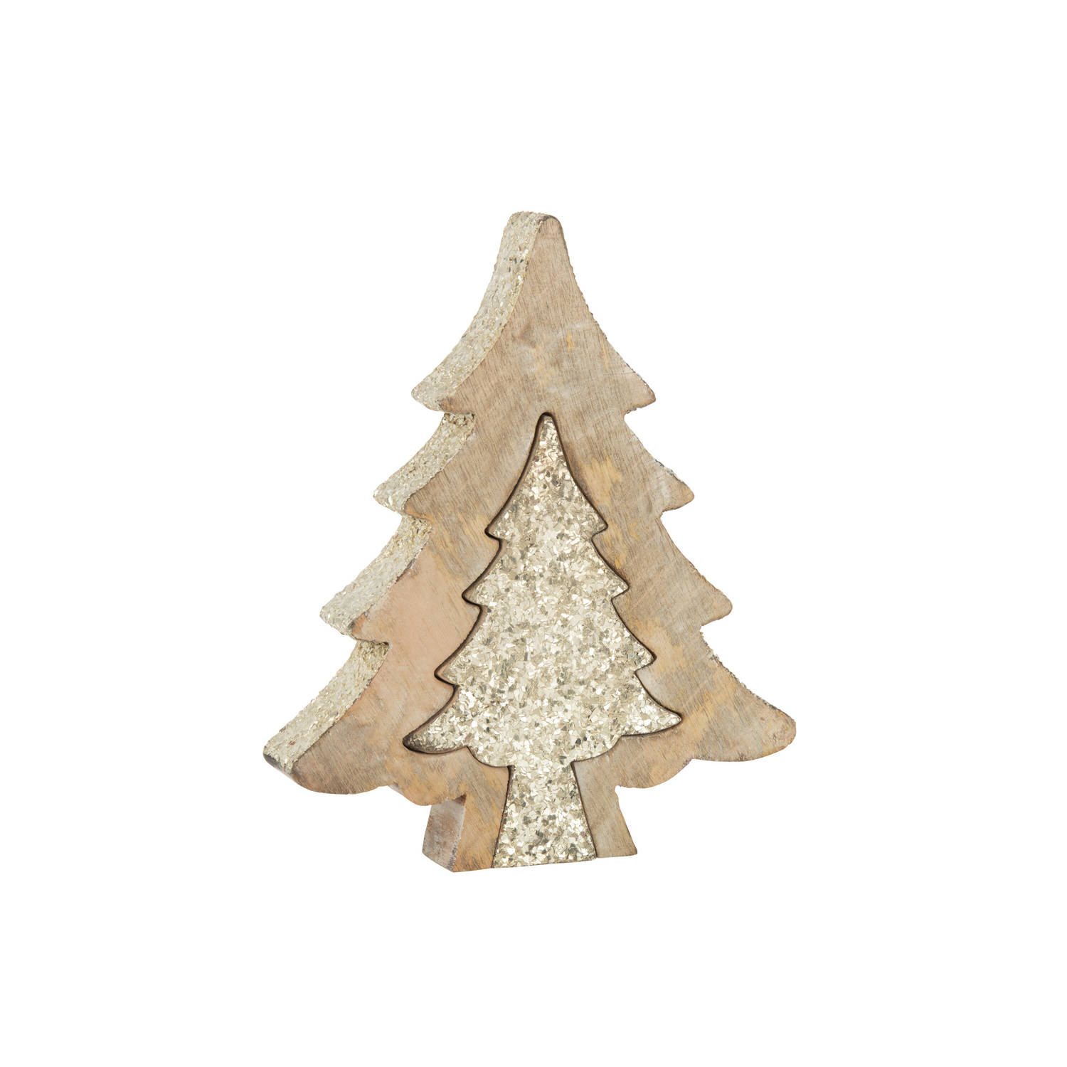 J-line - Puzzel Kerstboom Mango Glitter L - 25.5x4x30cm