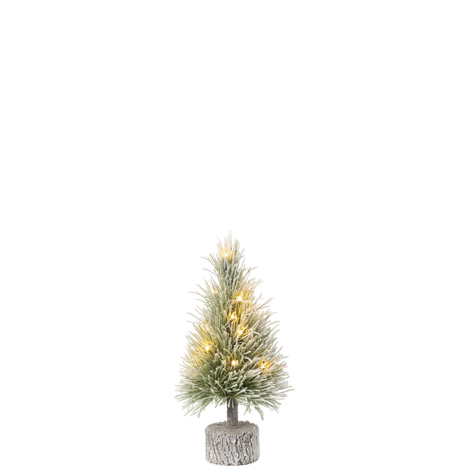 J-line - Kerstboom B+led Kunststof Sneeuw Groen Small - 15x15x36cm