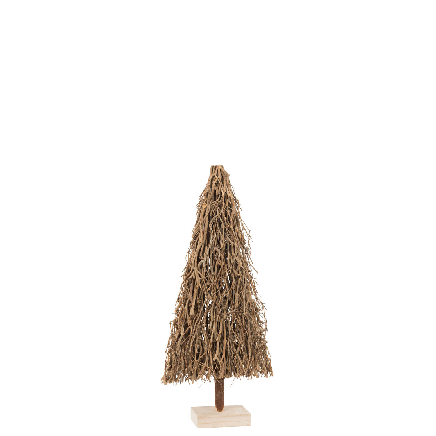 J-line - Kerstboom Plat Takken Hout Naturel Small - 40x12.5x90cm