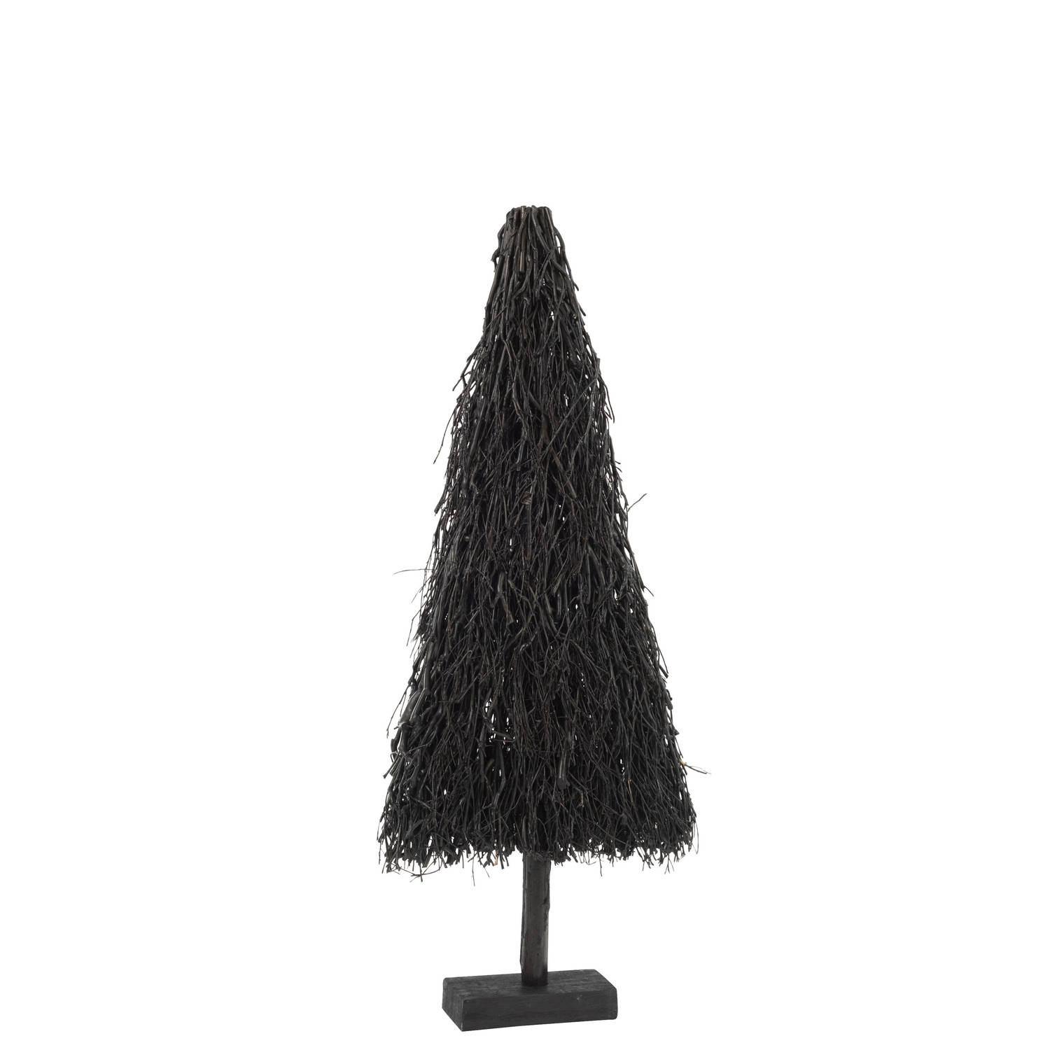 J-line - Kerstboom Plat Takken Hout Zwart Medium - 50x13x118cm