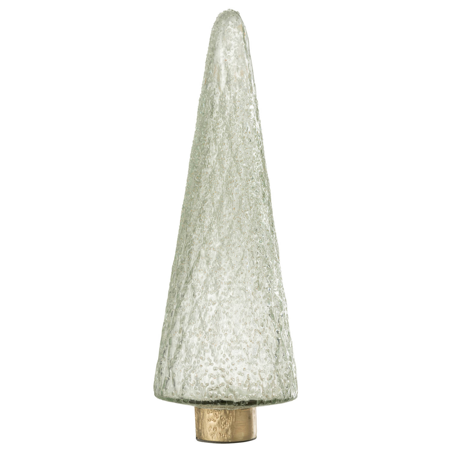 J-line - Kerstboom Goud Voet Glas Transparant Large - 14x14x39cm