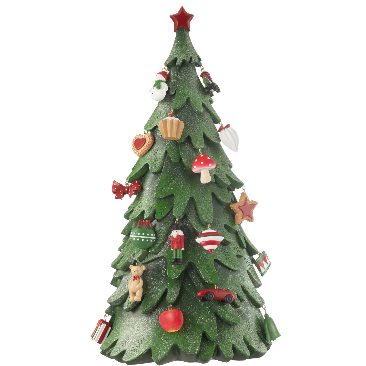 J-line - Kerstboom Ornamenten Resine Mix Large - 33.5x21x63cm