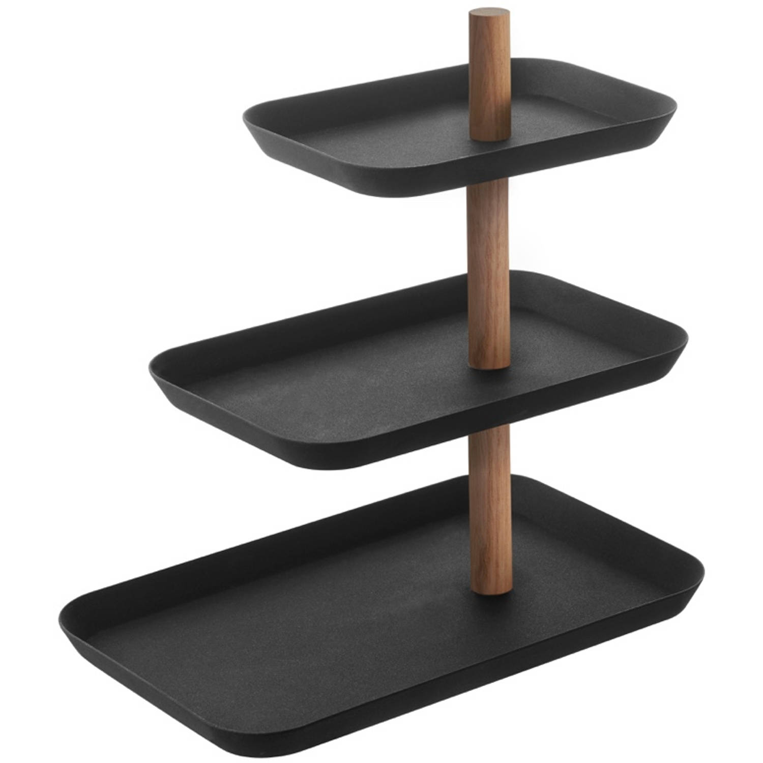 Yamazaki Accessoirestandaard met Draaibare Trays - Rin - Zwart