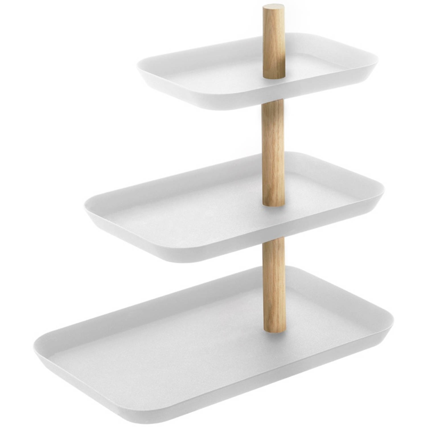 Yamazaki Accessoirestandaard met Draaibare Trays - Rin - Wit