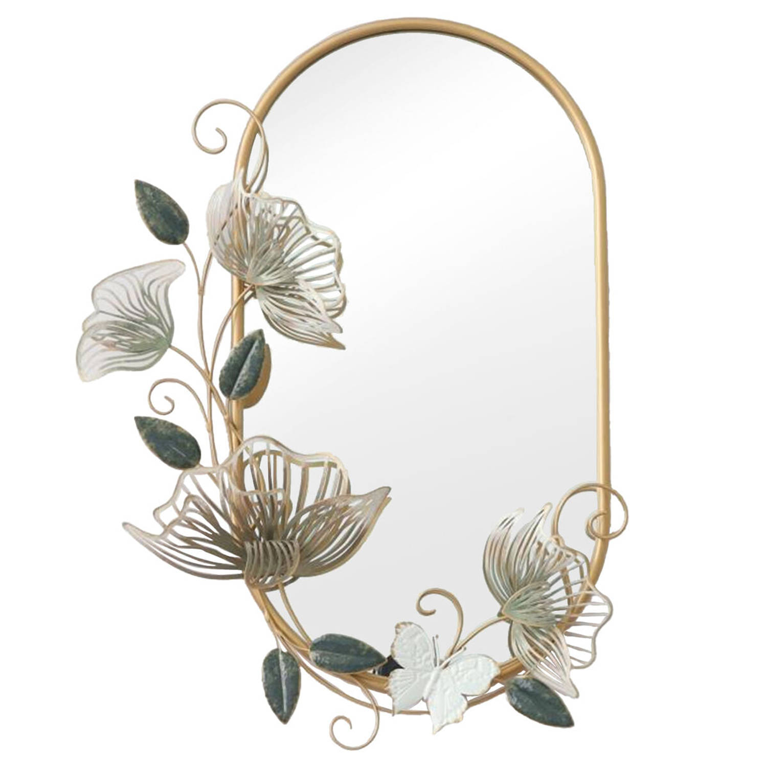 Wandspiegel Alexandra House Living Gouden Metaal Bloem 7 x 49 x 72 cm