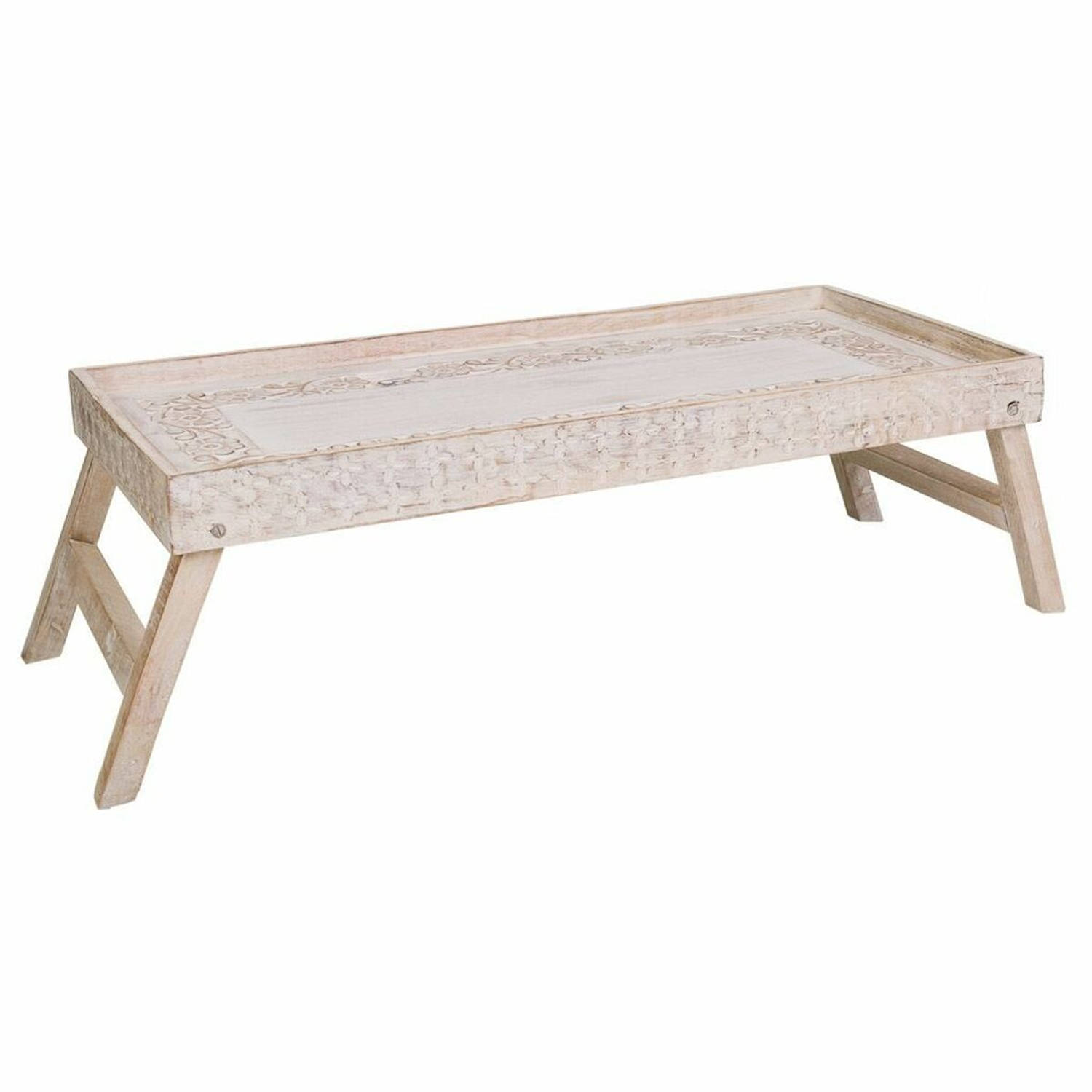 Opvouwbaar dienblad voor bed Alexandra House Living Mangohout 30 x 20 x 70 cm