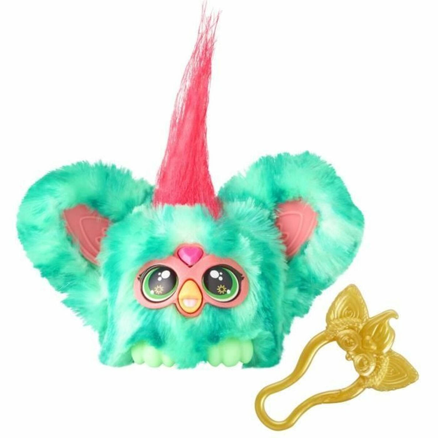 Furby Furblets Plush Mello-Nee Mini Friend, 45+ Sounds, Summer Chill Music & Furbish Phrases, Electronic Plush Toys for Girls & Boys 6 Years & Up, Watermelon Red & Green