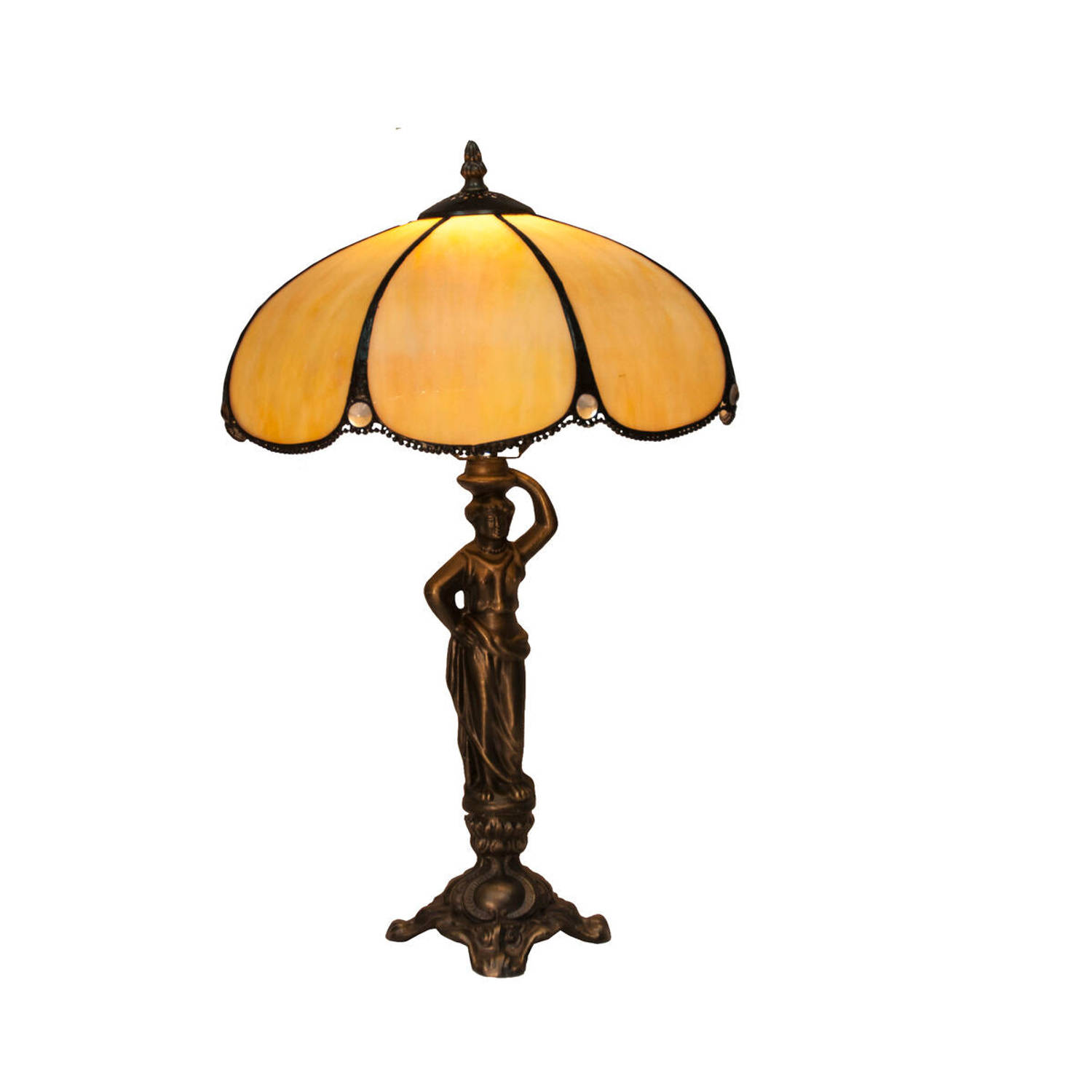 Bureaulamp Viro Virginia Beige Zink 60 W 30 x 50 x 30 cm