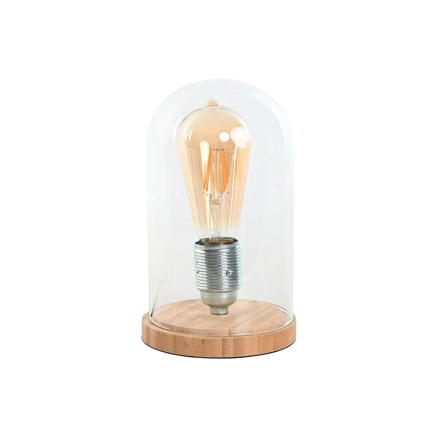 Bureaulamp Home ESPRIT Natuurlijk Bamboe Kristal 50 W 220 V 13 x 13 x 22 cm