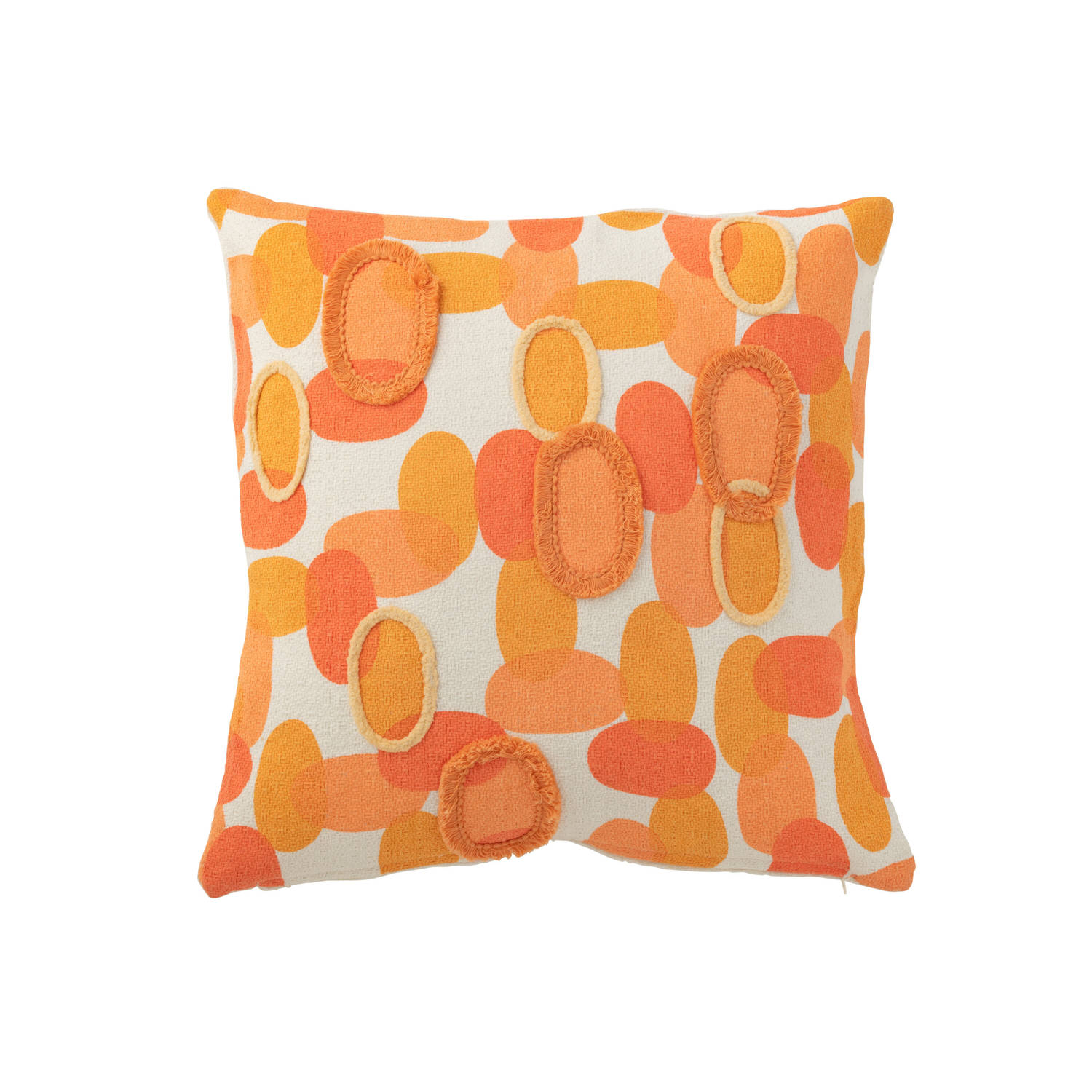 J-line - Kussen Papaya Textiel Oranje - 43x43x10cm