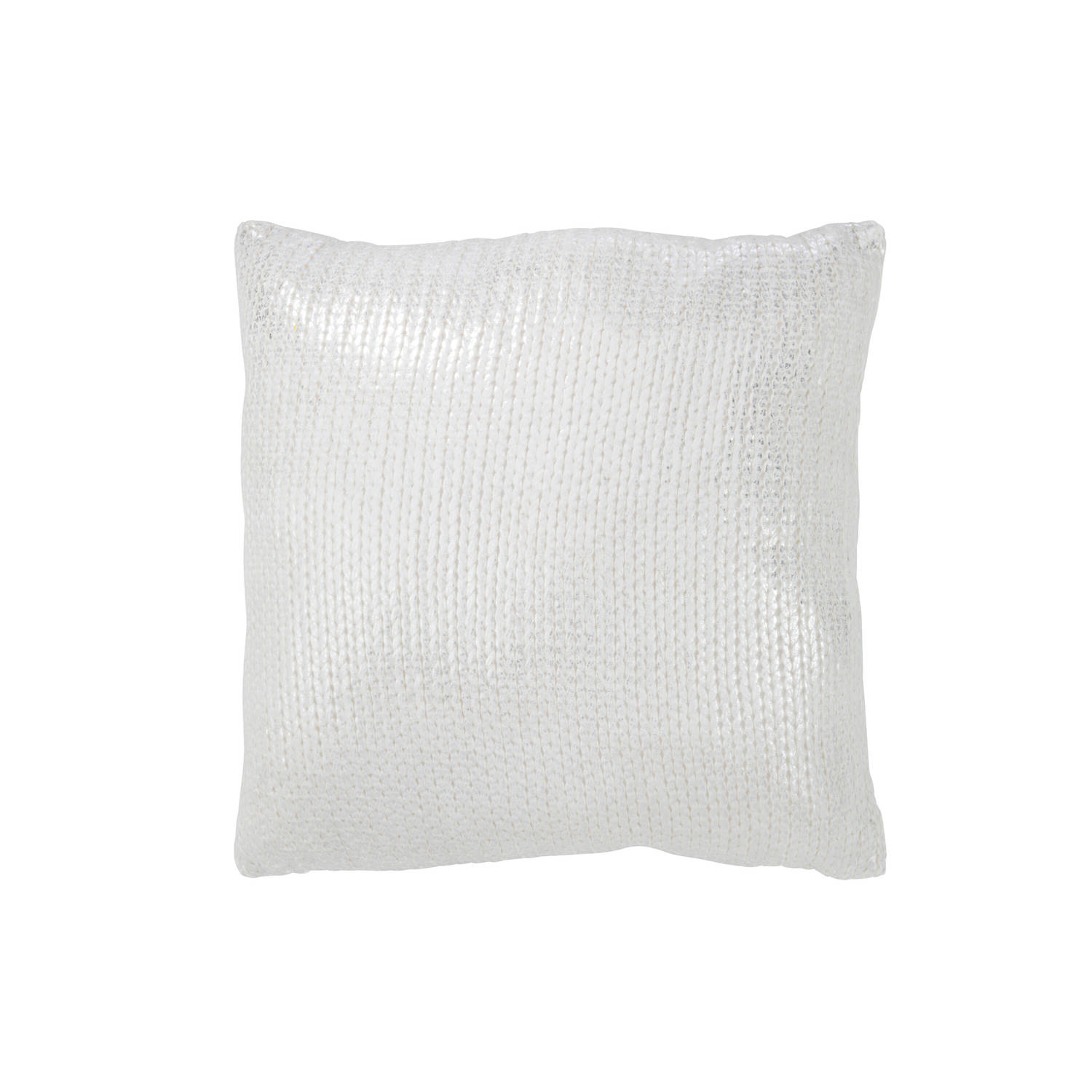 J-line - Kussen Metaalachtig Polyester Zilver - 45x45x10cm