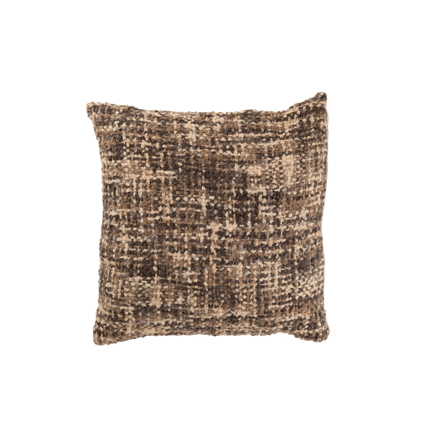 J-line - Kussen Tweed Acryl/katoen Bruin/beige - 45x45x12cm