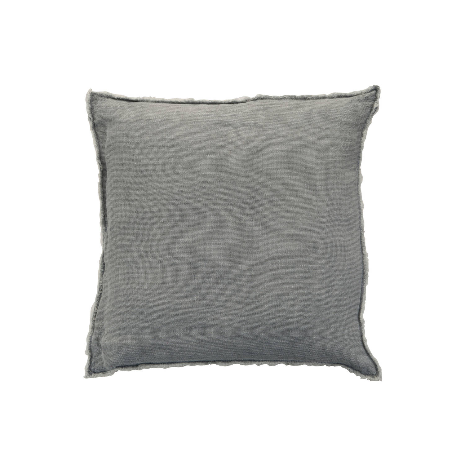 J-line - Kussen Stonewashed Linnen Blauwgrijs - 45x45x2cm