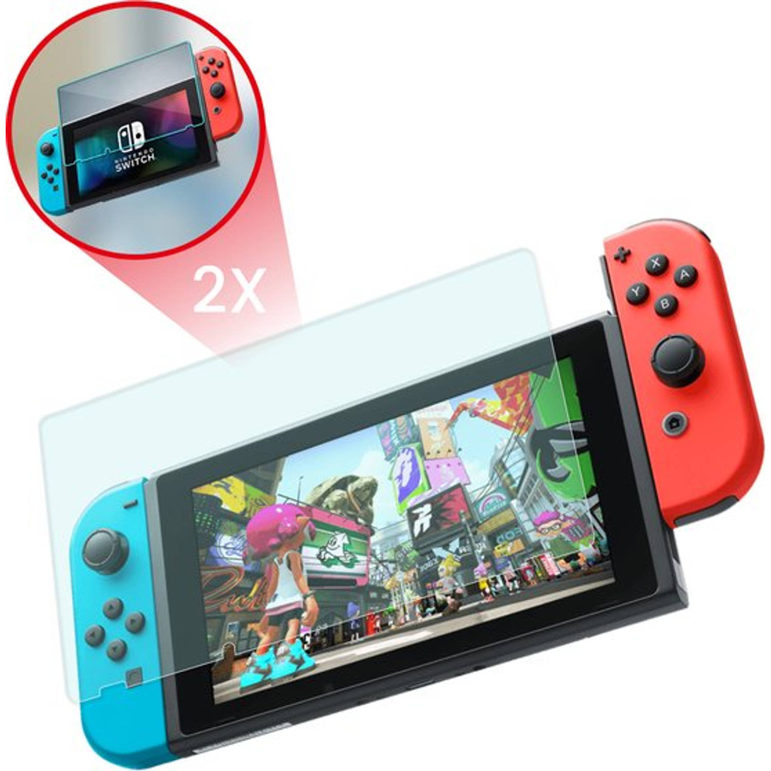 2BEFUN® Screenprotector geschikt voor Nintendo Switch - 2 Stuks - Gehard glas - Nintendo Switch Accessoires - Screenprotectors - Beschermglas