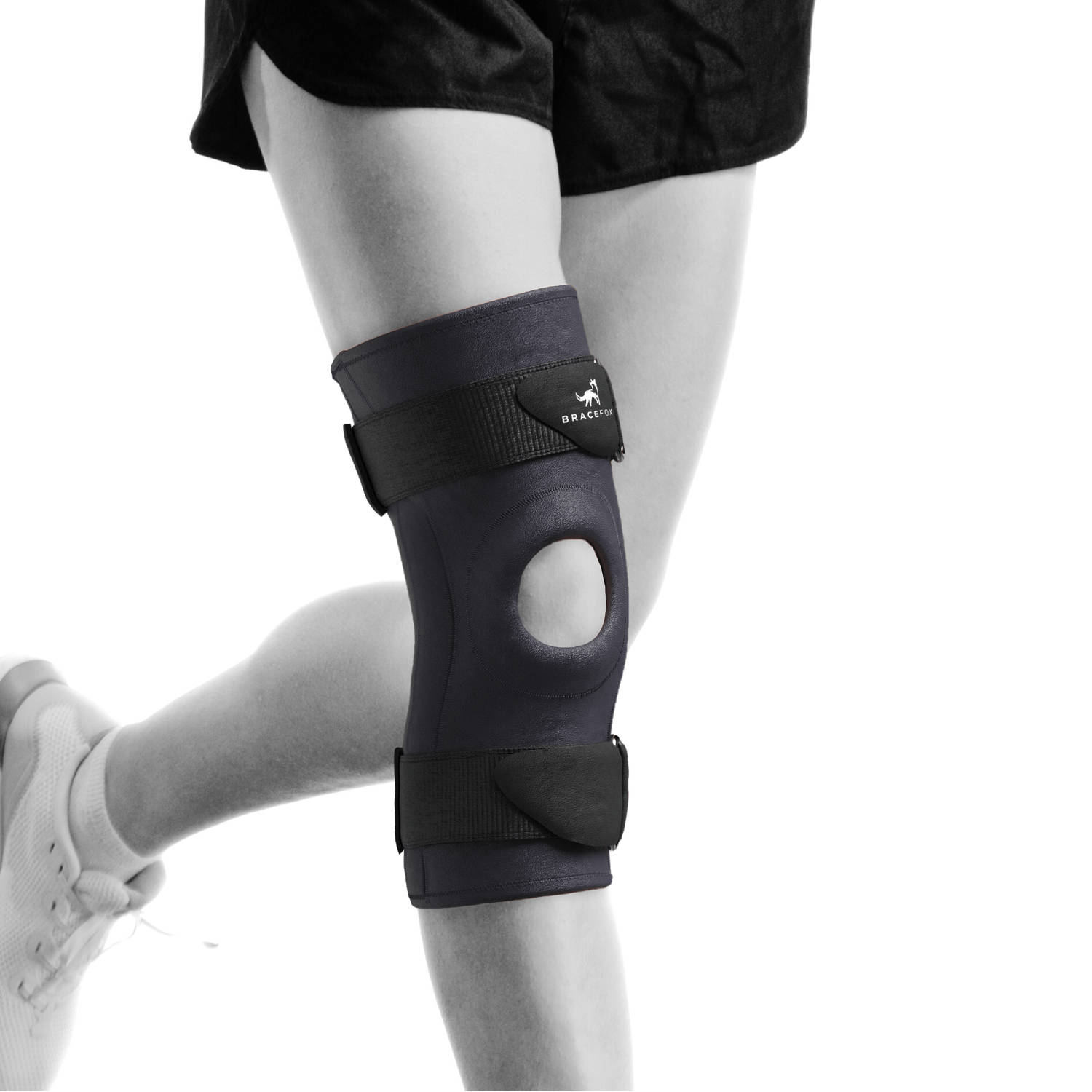 Premium Kniebrace - 'ErgoKnee 3' | Bracefox® - XL - Extra Large | Knie bandage ondersteuning | Heren | Dames | Elastisch | Wintersport Brace