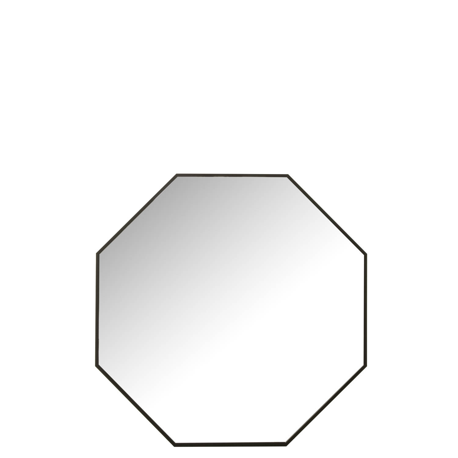 J-line - Spiegel Achthoek Glas/metaal Zwart - 65x65x3cm