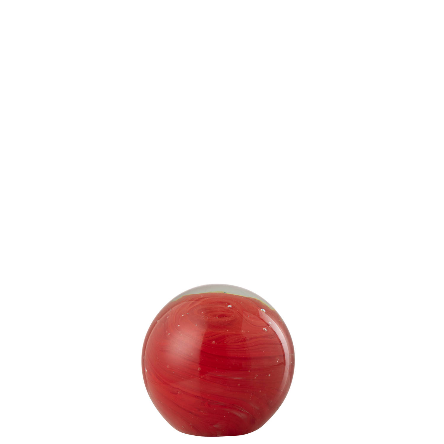 J-line - Presse-papier Twister Rond Glas Rood Small - 11x11x11cm