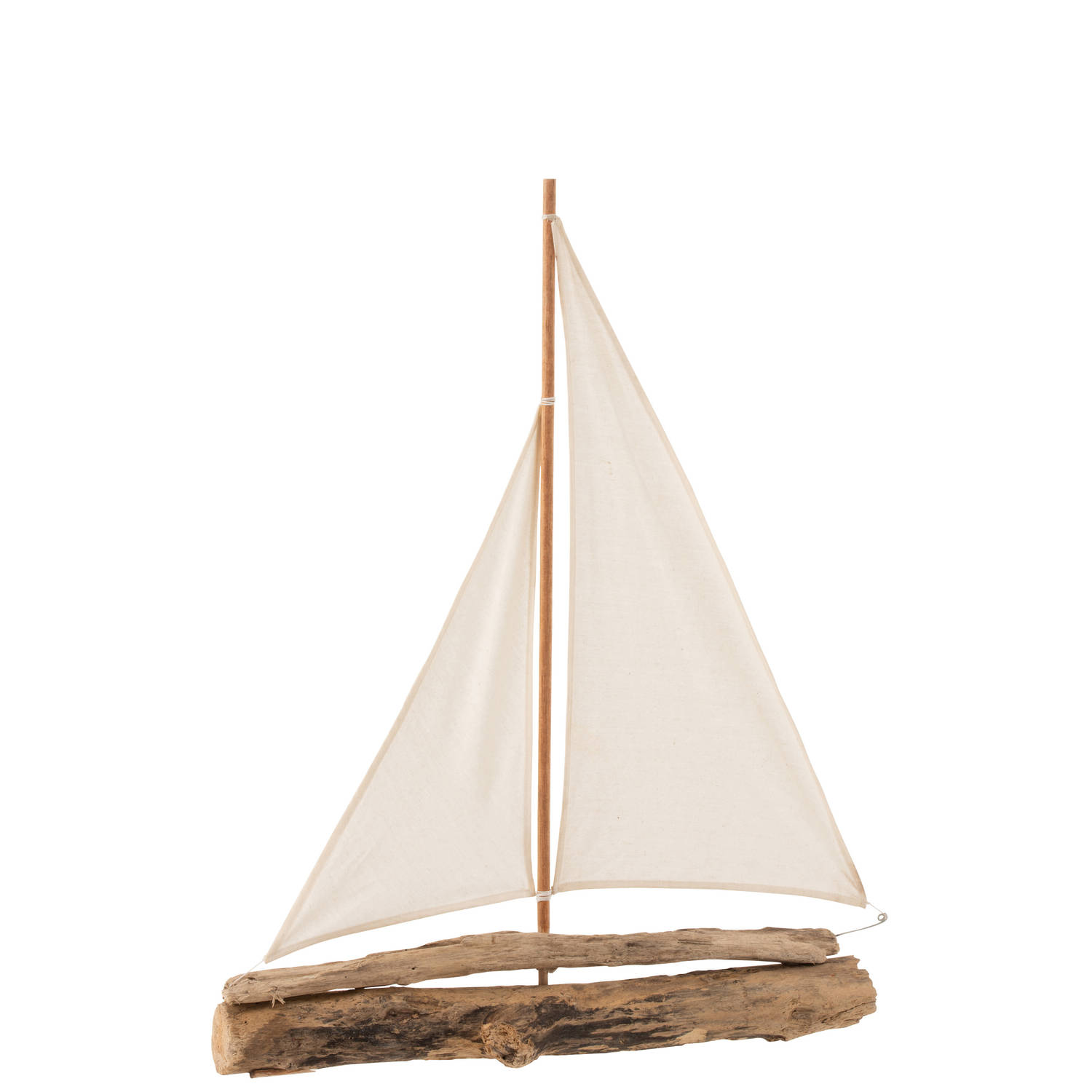 J-line - Zeilboot Drijfhout Naturel Large - 62x8x77.5cm