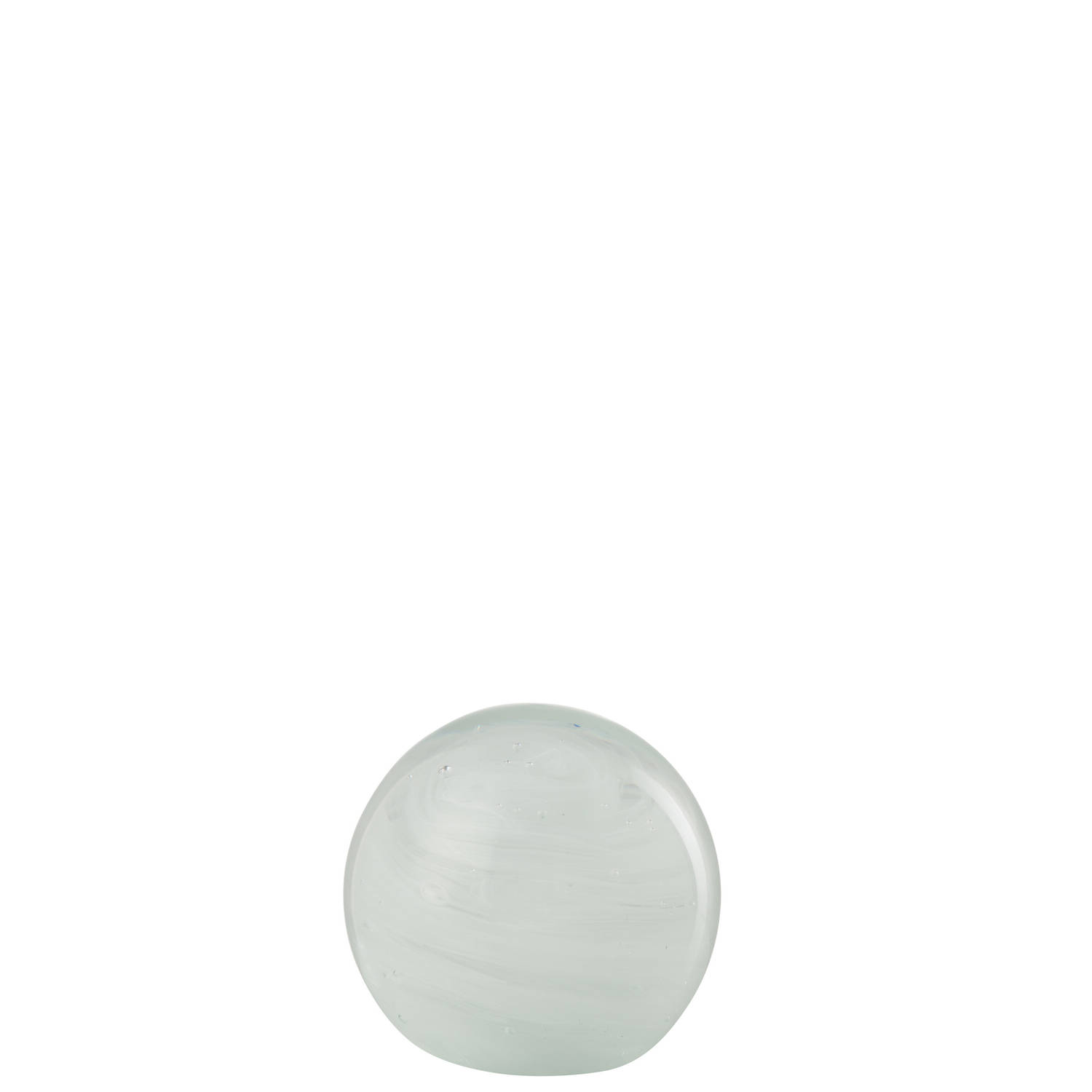 J-line - Presse-papier Twister Rond Glas Wit Small - 11x11x11cm