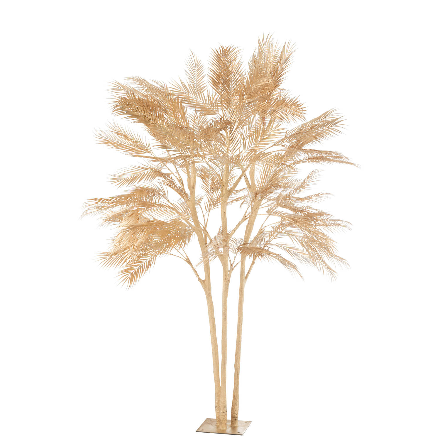 J-line - Boom Palm Bladeren 3 Stammen Staal Goud Large - 180x180x250cm