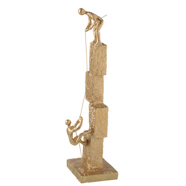 J-line - Figuren Klimmen Modern Resine Goud - 14.5x14.5x50cm