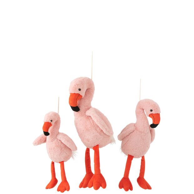 J-line - Flamingo Pluche Roze/oranje Large - 28x19.5x57cm