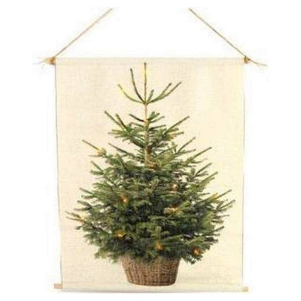 Countryfield Wanddoek Kerstboom met LED - 110 x 136 cm