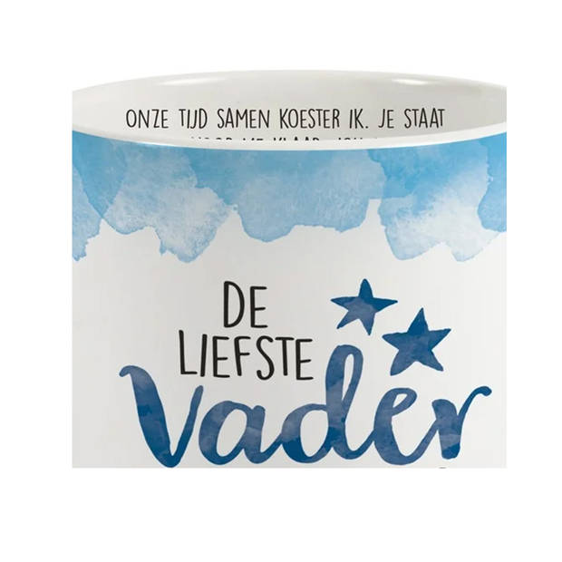 Miko Cadeau koffie/thee mok vader - wit/blauw - lieve papa - porselein - Vaderdag - feest mokken