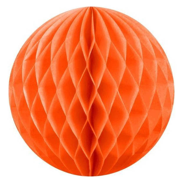 Kerstboomversiering 1x oranje kerstballen van papier 10 cm - Kerstbal