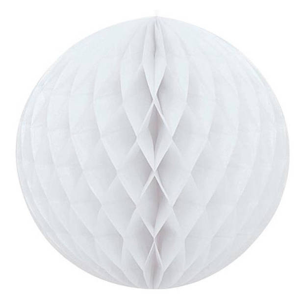 Kerstboomversiering 1x witte kerstballen van papier 10 cm - Kerstbal