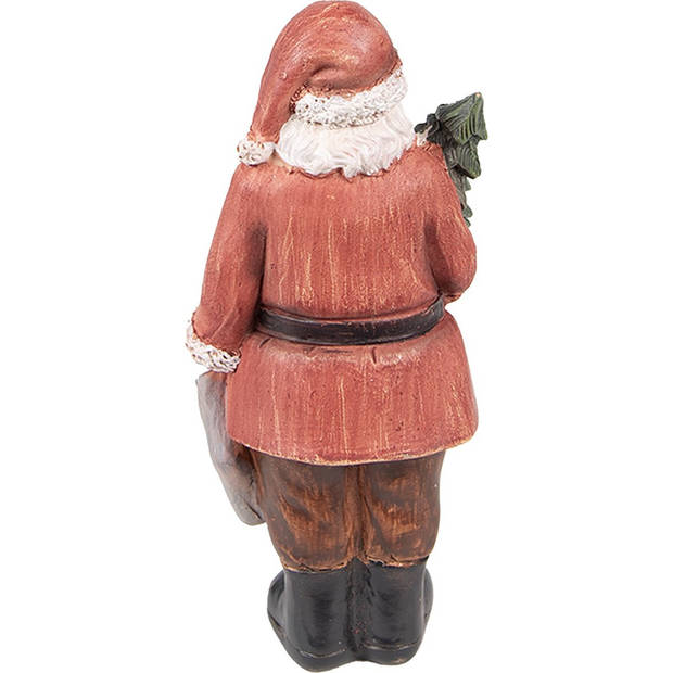 HAES DECO - Beeld Kerstman 40 cm Rood Polyresin Kerstfiguren