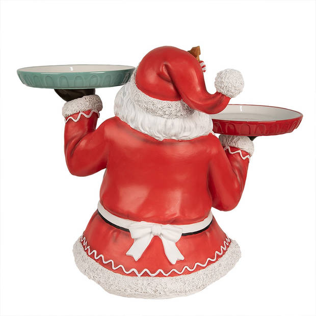 HAES DECO - Kerstdecoratie Beeld Kerstman 44 cm Rood Kunststof