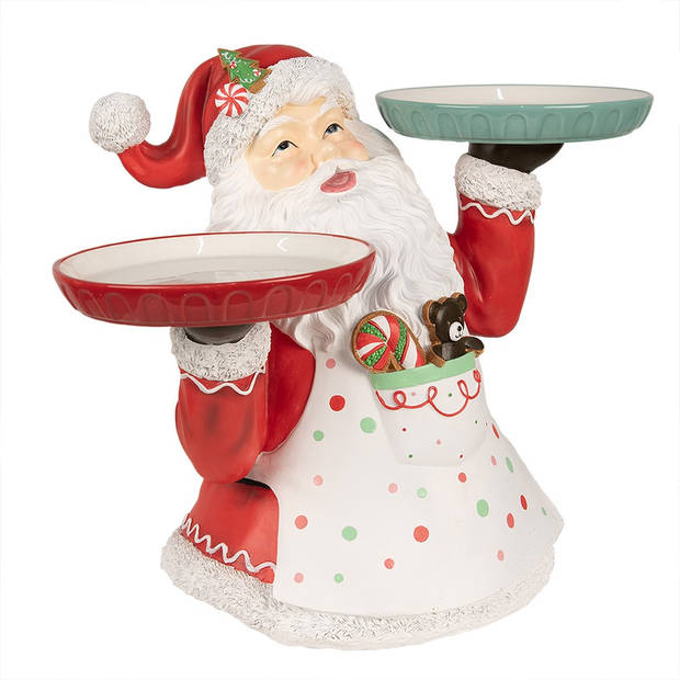 HAES DECO - Kerstdecoratie Beeld Kerstman 44 cm Rood Kunststof