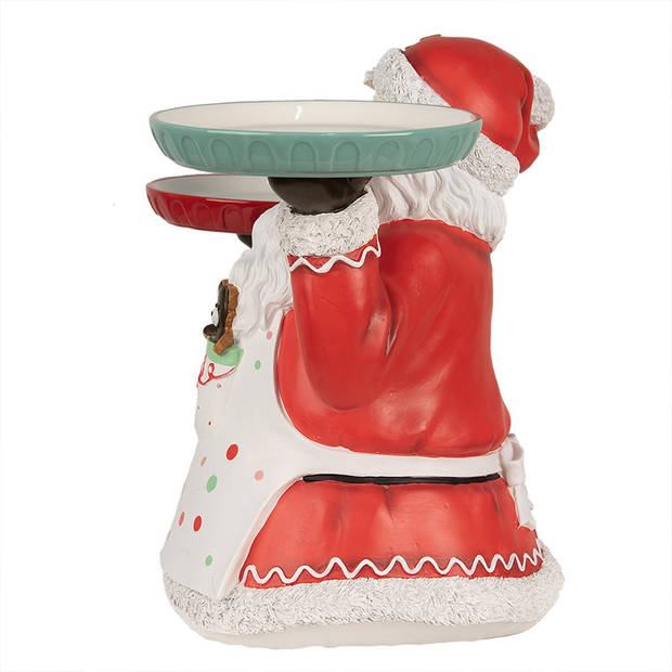 HAES DECO - Kerstdecoratie Beeld Kerstman 44 cm Rood Kunststof