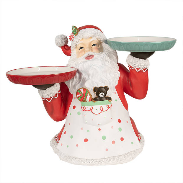 HAES DECO - Kerstdecoratie Beeld Kerstman 44 cm Rood Kunststof