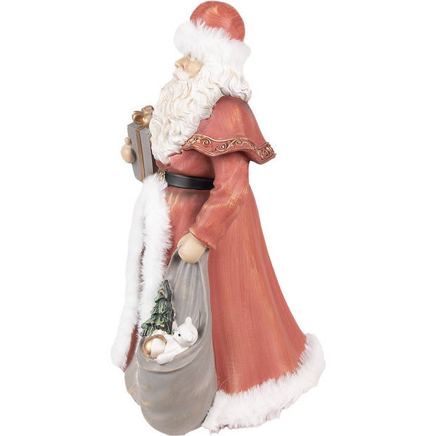 HAES DECO - Beeld Kerstman 31 cm Rood Polyresin Kerstfiguren