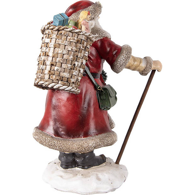 HAES DECO - Kerstdecoratie Beeld Kerstman 20 cm Rood Polyresin Kerstfiguren