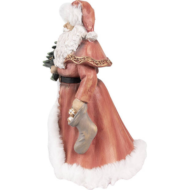 HAES DECO - Beeld Kerstman 23 cm Rood Polyresin Kerstfiguren