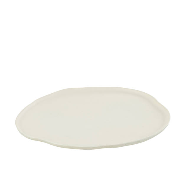 J-line - Plateau Rond Aluminium Wit Large - 41x36x1cm