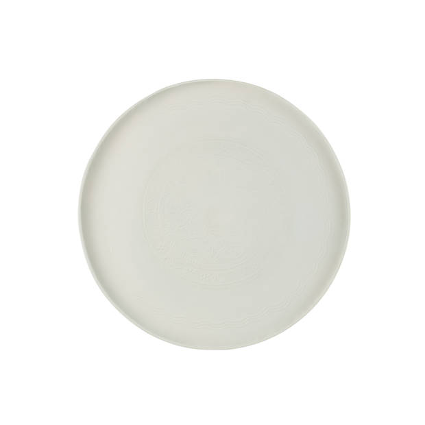 J-line - Plateau Rond Klassiek Ijzer Wit Large - 61x61x3cm