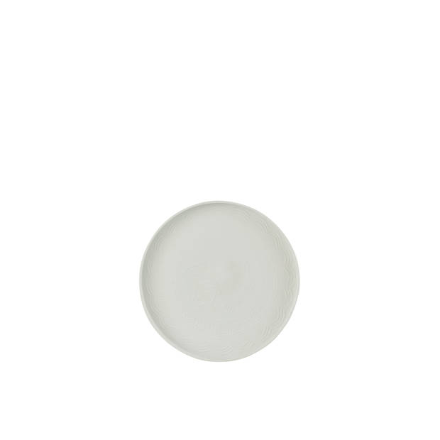 J-line - Plateau Rond Klassiek Ijzer Wit Small - 35x35x3cm